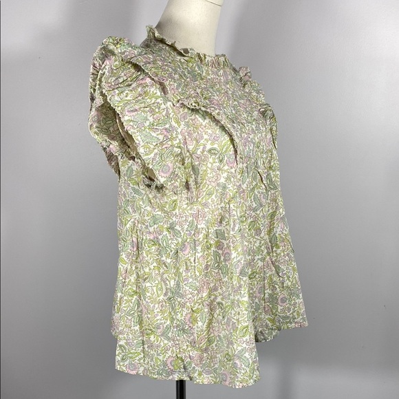 House of Harlow Floral Josepha Pastel Ruffle Blouse size medium - Picture 4 of 11
